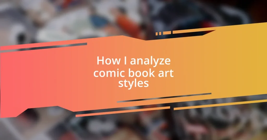How I analyze comic book art styles