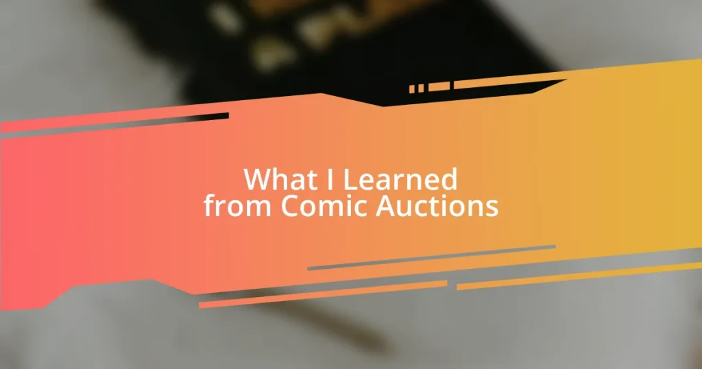 What I Learned from Comic Auctions