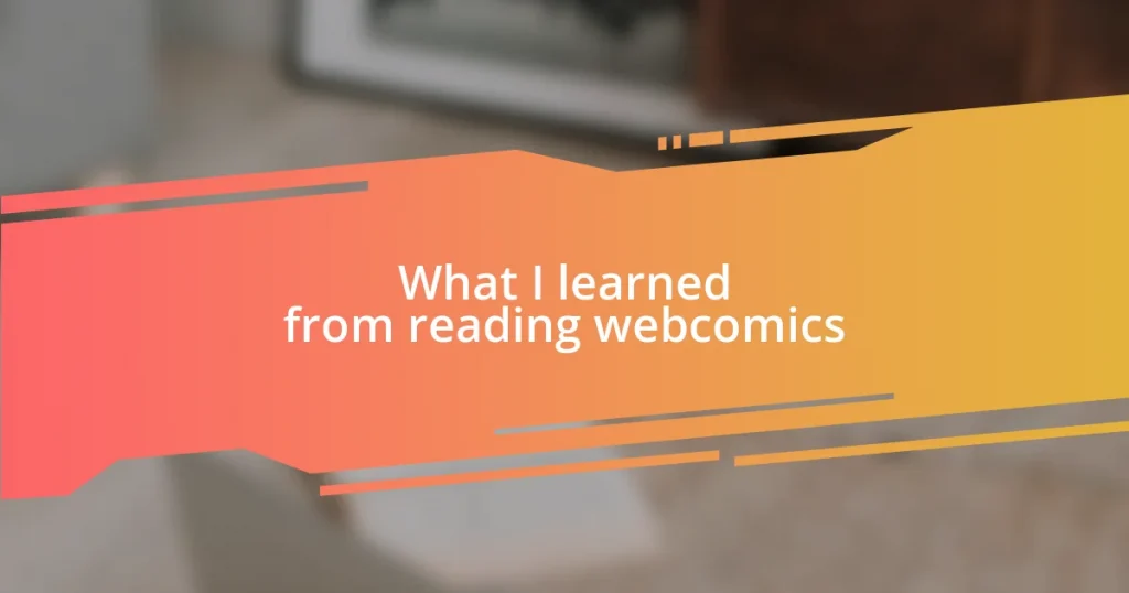 What I learned from reading webcomics